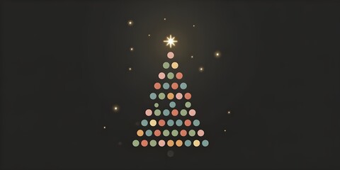 Pixel art christmas tree with colorful ornaments and star on top