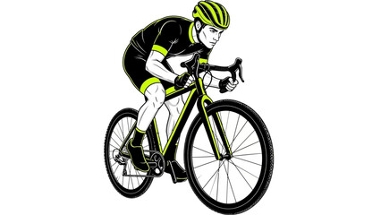 Obraz premium Professional cyclist riding sleek road bike with determination