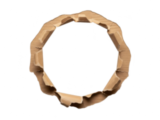 Abstract geometric paper circle isolated on transparent background