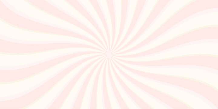 Pink ice cream and candy swirl background, lollipop vortex patterns intermixed with strawberry and circus elements. Retro spiral design. vector illustration