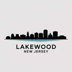 Fototapeta premium Lakewood Skyline Silhouette — A Cultural Township in New Jersey Vector Illustration