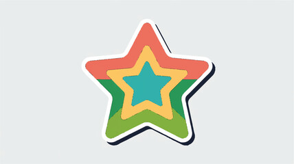 multicolored star shape with white outline