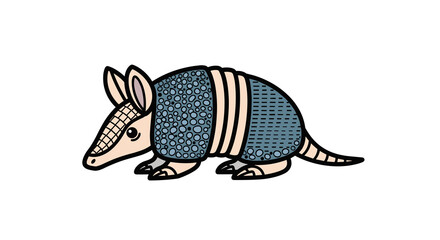 Obraz premium Cartoon armadillo illustration with decorative patterns and colors 