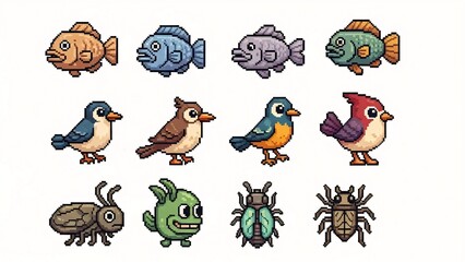 8-bit beasts clash in pixel thunder, looping sparks, rainbow flashes, endless arcade duel.
