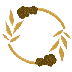 Floral Frame with Roses and Leaves