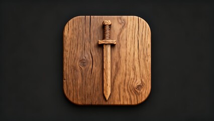 Wooden sword icon for a blacksmith shop.