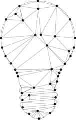 Abstract Light Bulb Made of Connected Lines and Dots Symbolizing Innovation and Creative Ideas Vector