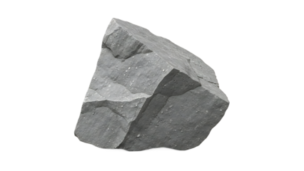 Gray rock formation isolated on a transparent background stone geological formation