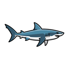 Fototapeta premium Dynamic shark in motion with bold colors and sharp features, creating a striking visual effect