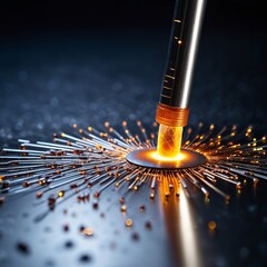 A detailed macro shot of a glowing fiber optic cable emitting light, symbolizing connectivity and technology.