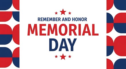 Memorial Day decorative frame design with stars dots pattern and patriotic message
