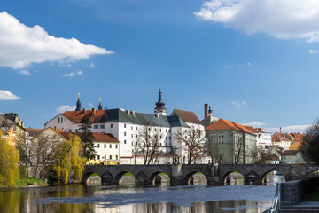 Fototapeta premium Pisek Old Stone Bridge spanning Otava River