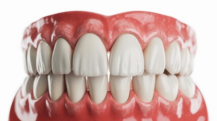 Displaying perfect white teeth alongside swollen gums highlighting gingivitis, emphasizing the importance of dental hygiene and the impact of oral health issues on well being