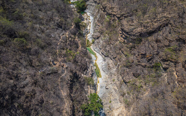 Obraz premium Jagüeyes de Mayascón, a place with crystal clear pools formed around the mountains, Chiclayo in Lambayeque - Peru