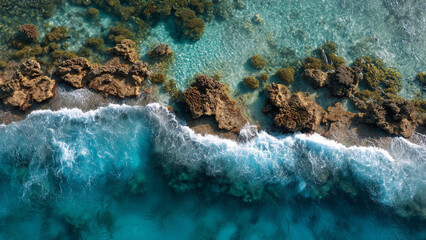 Reef lagoon edge Aerial View