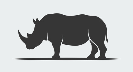 Rhinoceros silhouette icon on light background © johndaly