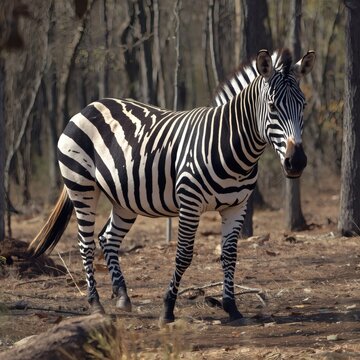 A beautiful zebra sighting in the forest.