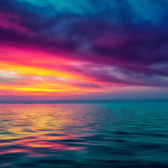 photo with sea landscape image, bright rich colors