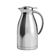 PNG of Sleek stainless steel thermal carafe with a modern design for coffee and beverages.
