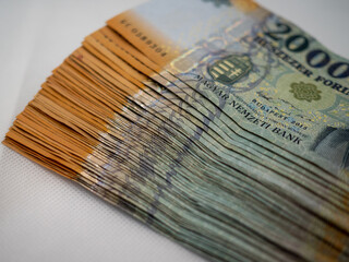 Hungarian forint, paper money, HUF, one million forint, white background