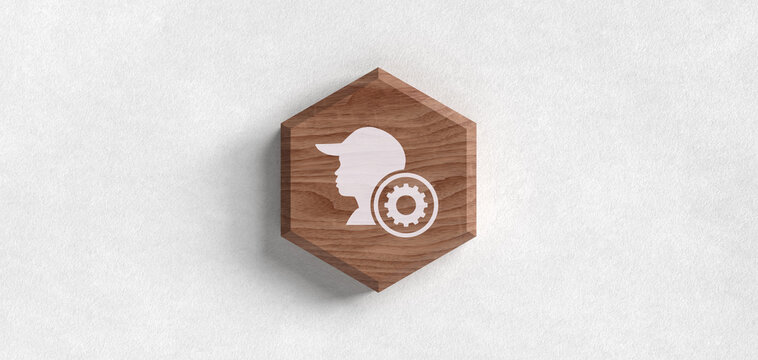 Kundenservice Support Mitarbeiter Einstellungen Holz Icon Header Webseite Banner Grafik &ndash; Service Beratung Fachkraft Hilfe Reparatur Handwerk Technischer Support L&ouml;sung Konfiguration