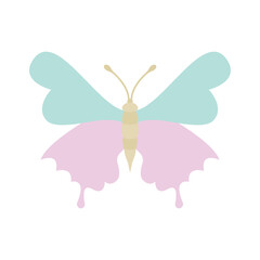 Butterfly icon in trendy flat design