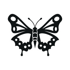 Butterfly icon in trendy flat design