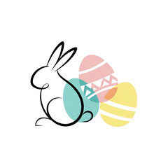 Abstract Minimal Easter Bunny Illustration
