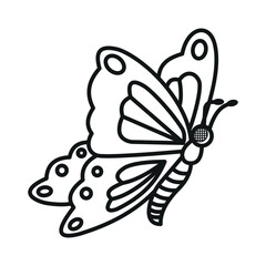 Butterfly icon in trendy flat design