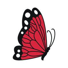 Butterfly icon in trendy flat design