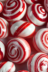 Red and White Peppermint Candy Swirl Background