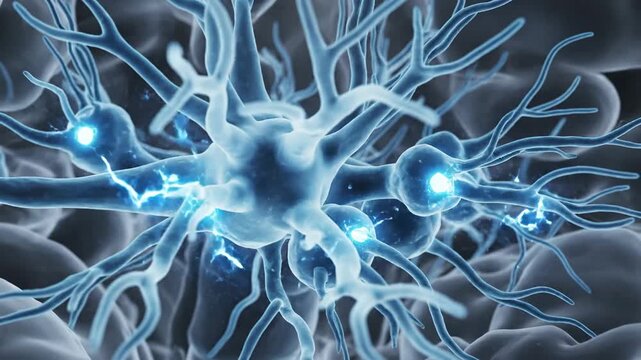 Microscopic view of Dorsolateral Prefrontal Cortex interneurons with neural activity