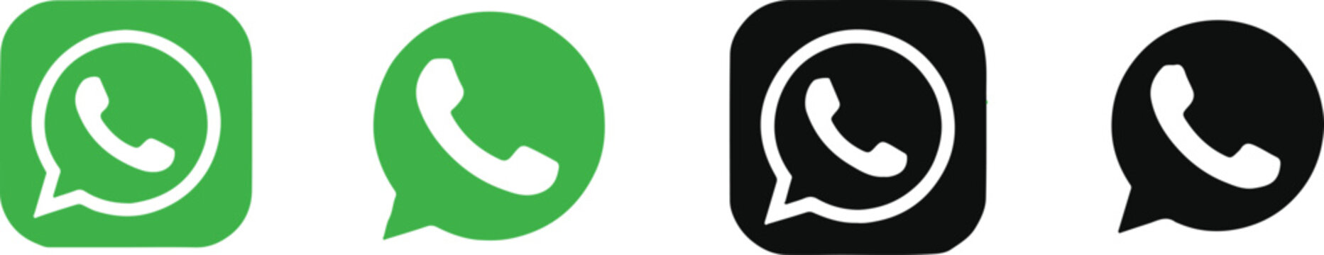 whatsapp logo icon collection speech bubble phone symbol set