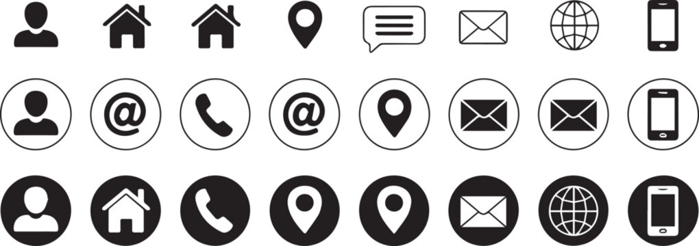 icon user profile navigation map location pin menu button glyph set
