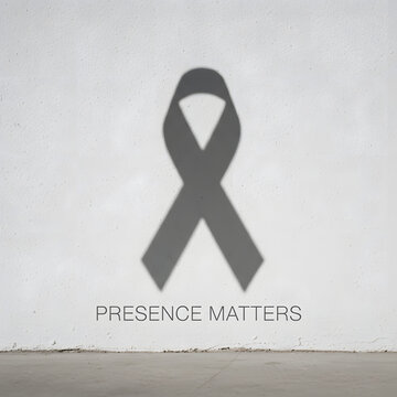 Gray ribbon symbolizing awareness