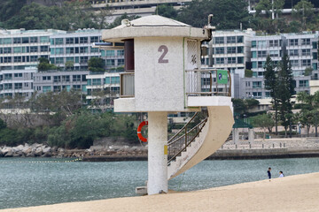 Repulse Bay beach lifeguard tower