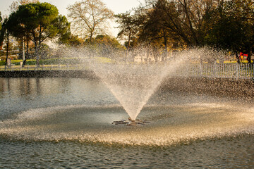 Water shooting from water fountain jets
