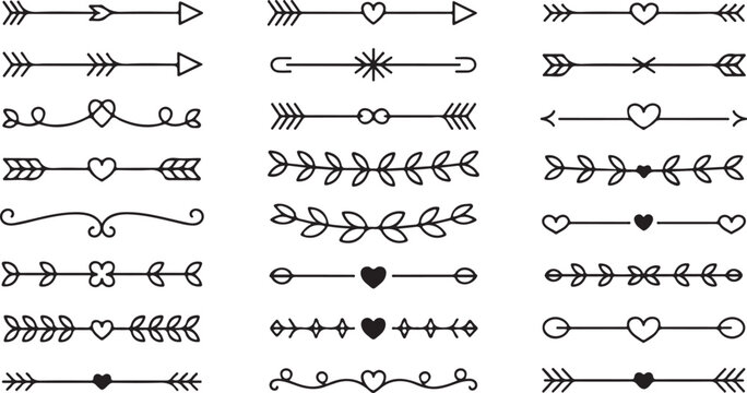 Decorative Heart Arrow Divider Set