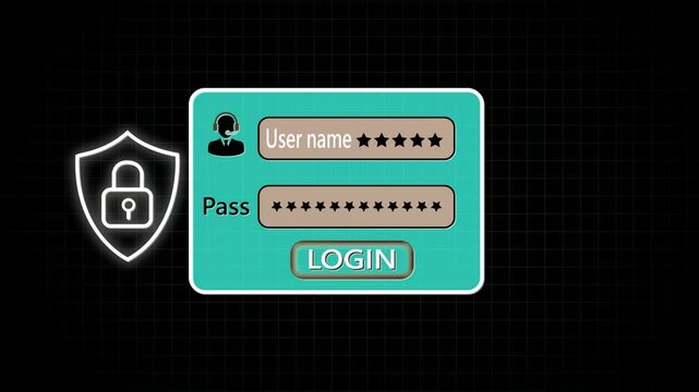 A fingertip touches a floating login box showing hidden password dots on binary rain for secure credential verification and cybersecurity concept