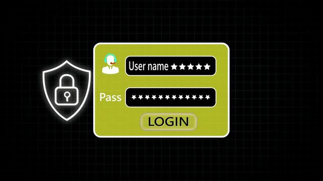 A fingertip touches a floating login box showing hidden password dots on binary rain for secure credential verification and cybersecurity concept
