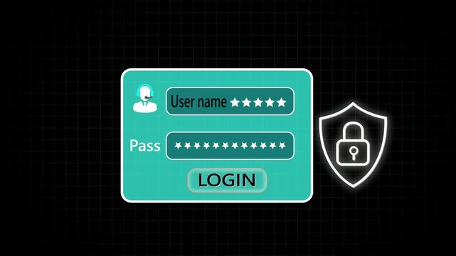 Person using smartphone to log in with password authentication and digital security lock icon on virtual interface for online privacy and secure data protection
