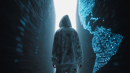 Hacker are planning to hack and attack networks and cyber security , innovative Smart city and graphs with statistics to analyze business potential and predict future developments in company growth.