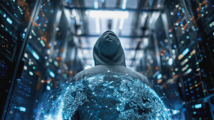 Hacker are planning to hack and attack networks and cyber security , innovative Smart city and graphs with statistics to analyze business potential and predict future developments in company growth.