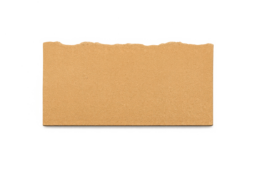 Brown grunge paper note torn at top edge creating a copy space for message, information, or advertisement on transparent background