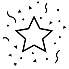 Golden Star Confetti Scattered On White Background