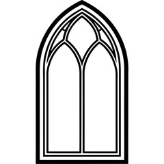 Gothic Arch Window Frame Intricate Carved Pattern