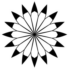 Gradient Lotus Shapes Arranged As A Sunburst Radiance