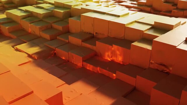 Abstract digital cubes grid pattern gradient lighting technology background
