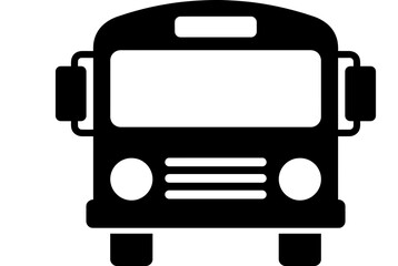 Simple school bus icon isolated on white background, Vector, illustration