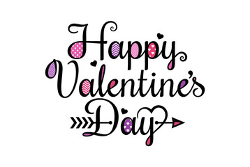 Happy valentine's day isolated on white background, Vector, illustration